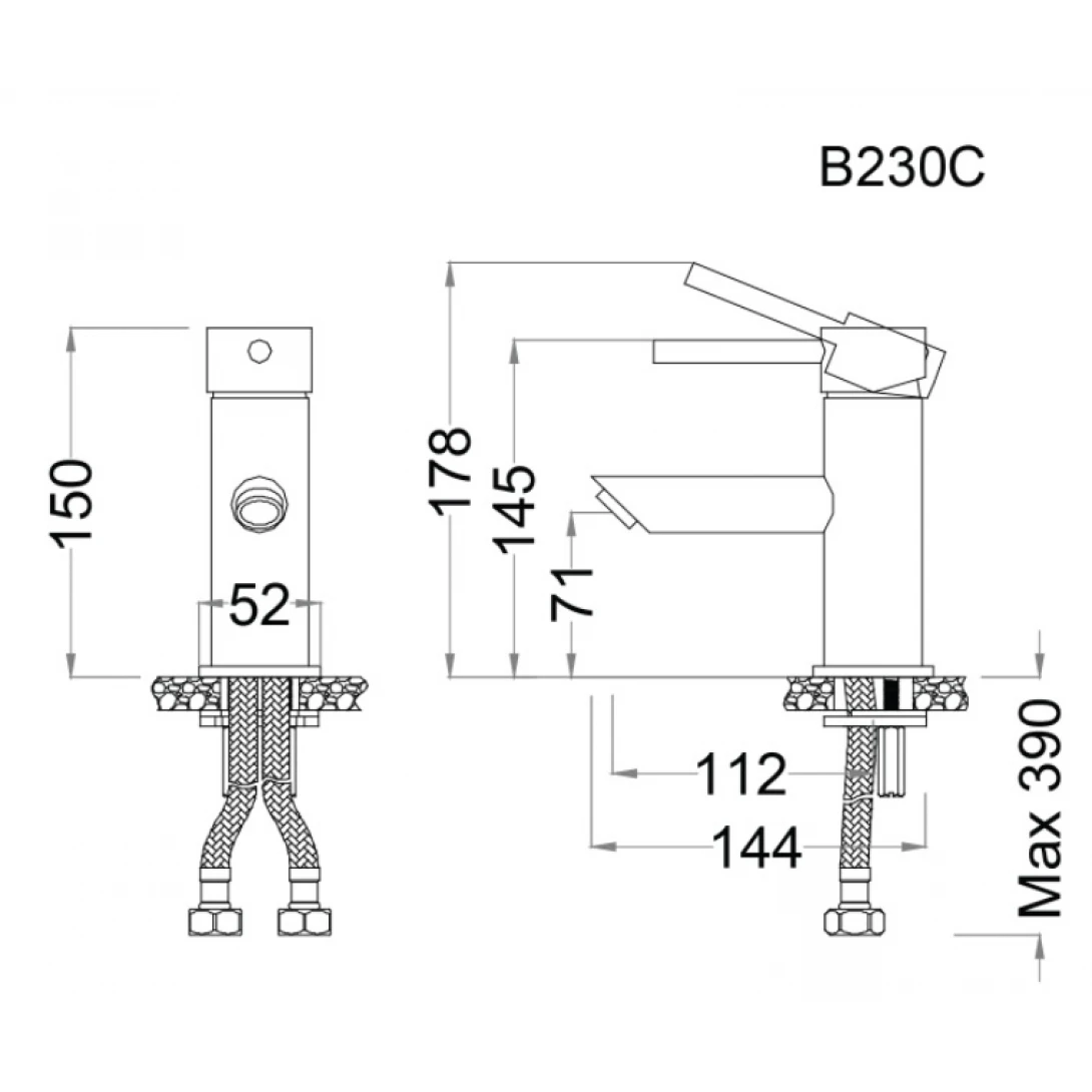 Vòi Nóng Lạnh Lavabo CAESAR B230CU (B230C) Xả Nhấn Vòi Lavabo