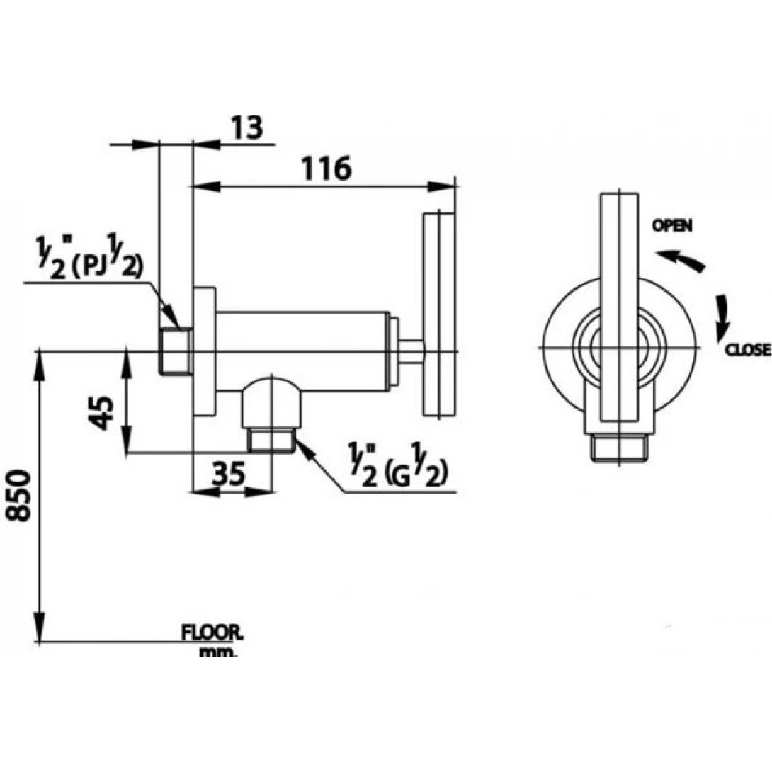 Củ Sen Tắm COTTO CT127C20  Lạnh  Vòi Sen Tắm