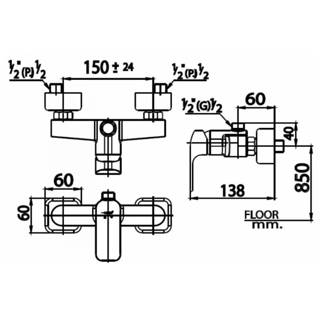 Củ Sen Tắm COTTO CT2149A Nóng Lạnh  Vòi Sen Tắm