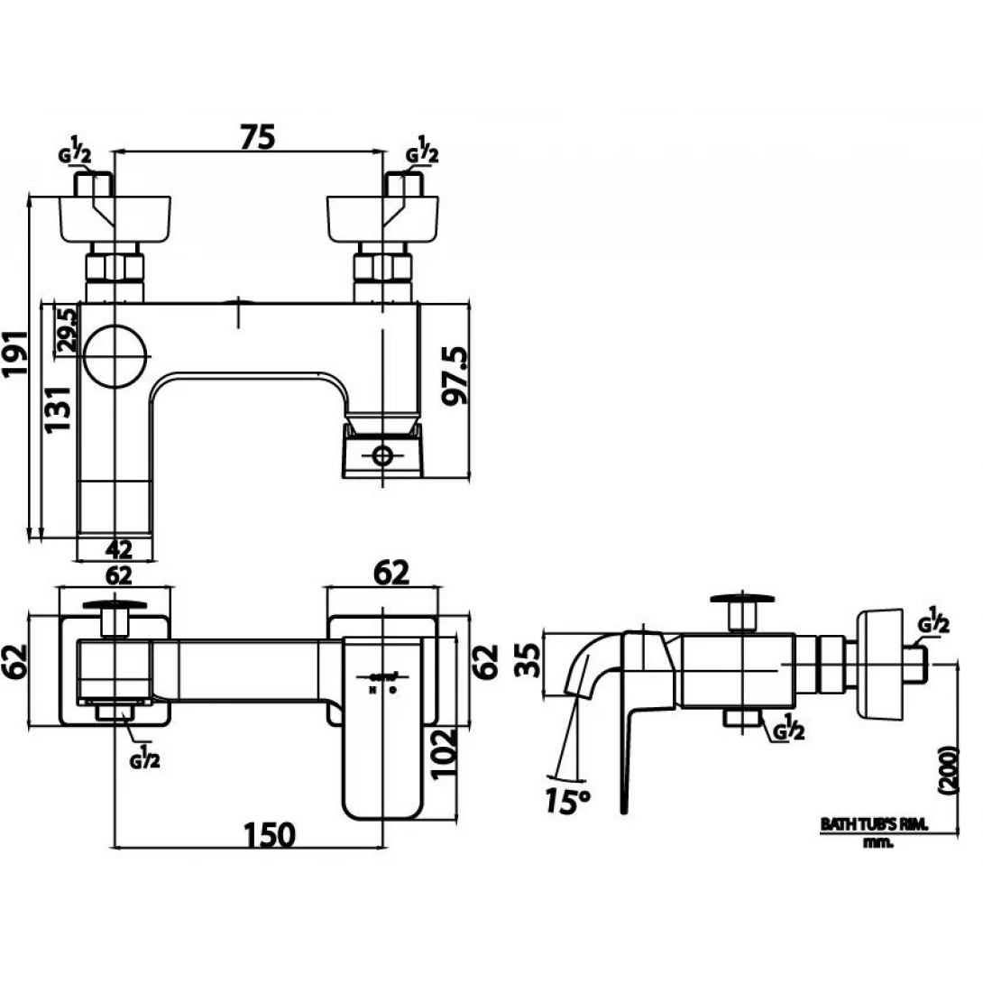 Củ Sen Tắm COTTO CT2195A Sonata Nóng Lạnh  Vòi Sen Tắm