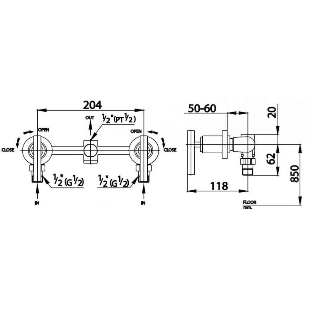 Van Điều Chỉnh Nóng Lạnh Cotto CT254C20 Âm Tường Vòi Sen Tắm Âm Tường