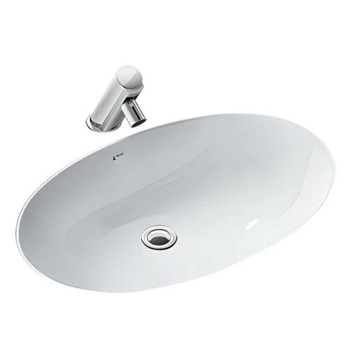 Chậu rửa mặt lavabo Inax L-2216V (L2216V) âm bàn đá oval 550x380mm