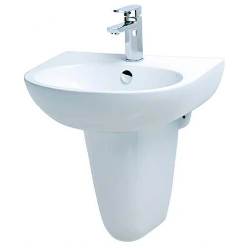 Chậu rửa mặt lavabo Caesar L2152/P2443 treo tường chân ngắn - Tuấn Đức