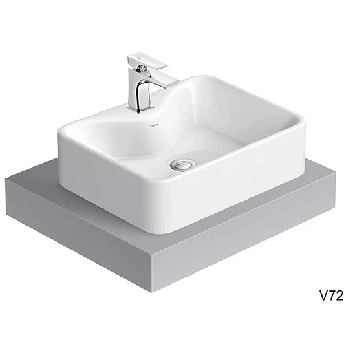 Chậu rửa mặt lavabo Viglacera V72 đặt bàn đá nhỏ - Tuấn Đức