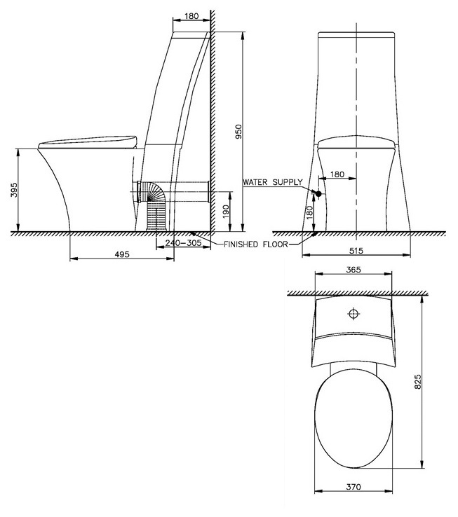 Bản vẽ kỹ thuật bồn cầu Nahm SVP2480P601N01