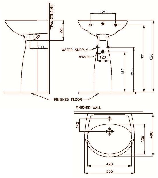 Bản vẽ lavabo Nahm SVW2310605XN01+SVH2310S300N01