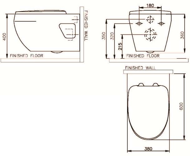 Bản vẽ kỹ thuật bồn cầu Nahm SVC2860HW10N01 treo tường