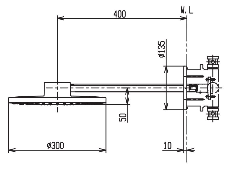 Bản vẽ bát sen tắm TBW01005B TBN01002B TOTO gắn tường