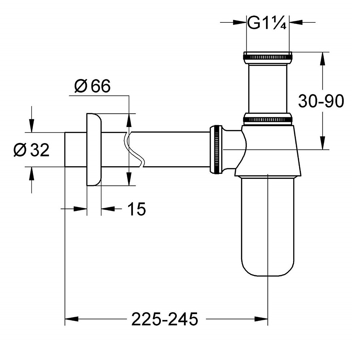 Bản vẽ co P thoát nước lavabo 28920000 Grohe