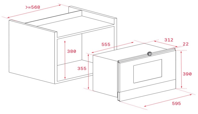 Bản vẽ lò vi sóng 40584300 Teka ML 822 BIS L