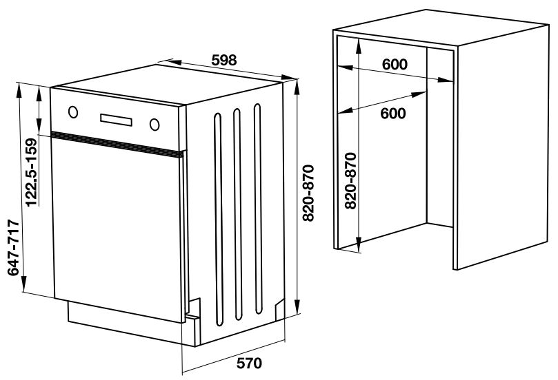 Bản vẽ máy rửa chén Hafele HDWHI60B bán phần