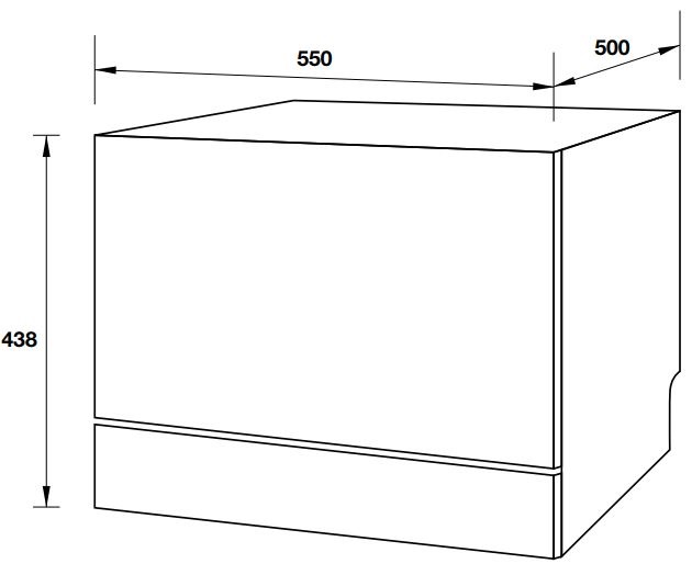 Bản vẽ máy rửa chén HDWT50A Hafele để bàn