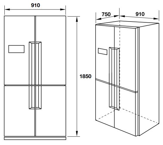 Tính năng tủ lạnh HF-SBSIB Hafele 539.16.230 độc lập