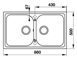 Bản vẽ chậu đá HS GD8650 Hafele 2 hộc