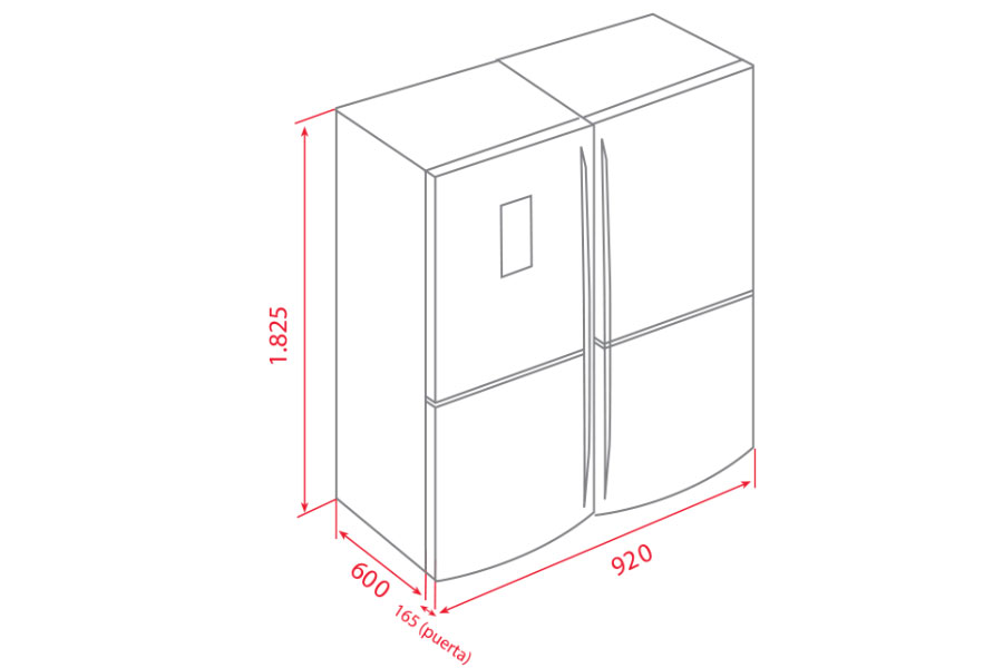 Bản vẽ tủ lạnh 113430001 Teka side by side NFE4 900