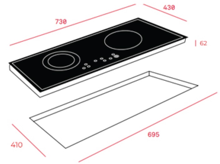 Bản vẽ kỹ thuật bếp Teka IB 702 điện từ