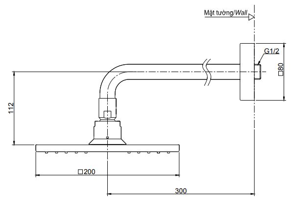 Bản vẽ bát sen tắm DBX115CAMR TOTO gắn tường