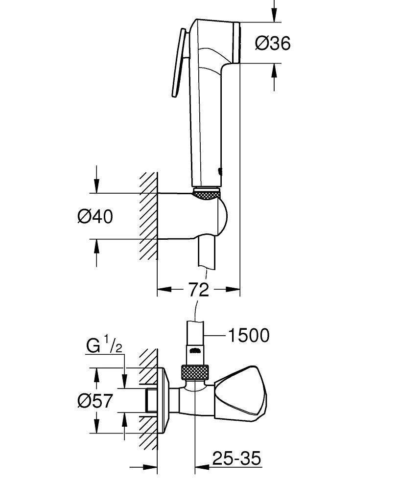 Vòi Xịt Tolet Grohe 26357000 Kèm Van Khóa New Tempesta Trigger Spray ...