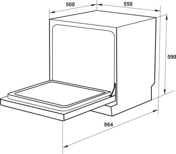 Bản vẽ máy rửa chén 538.21.340 Hafele đặt bàn