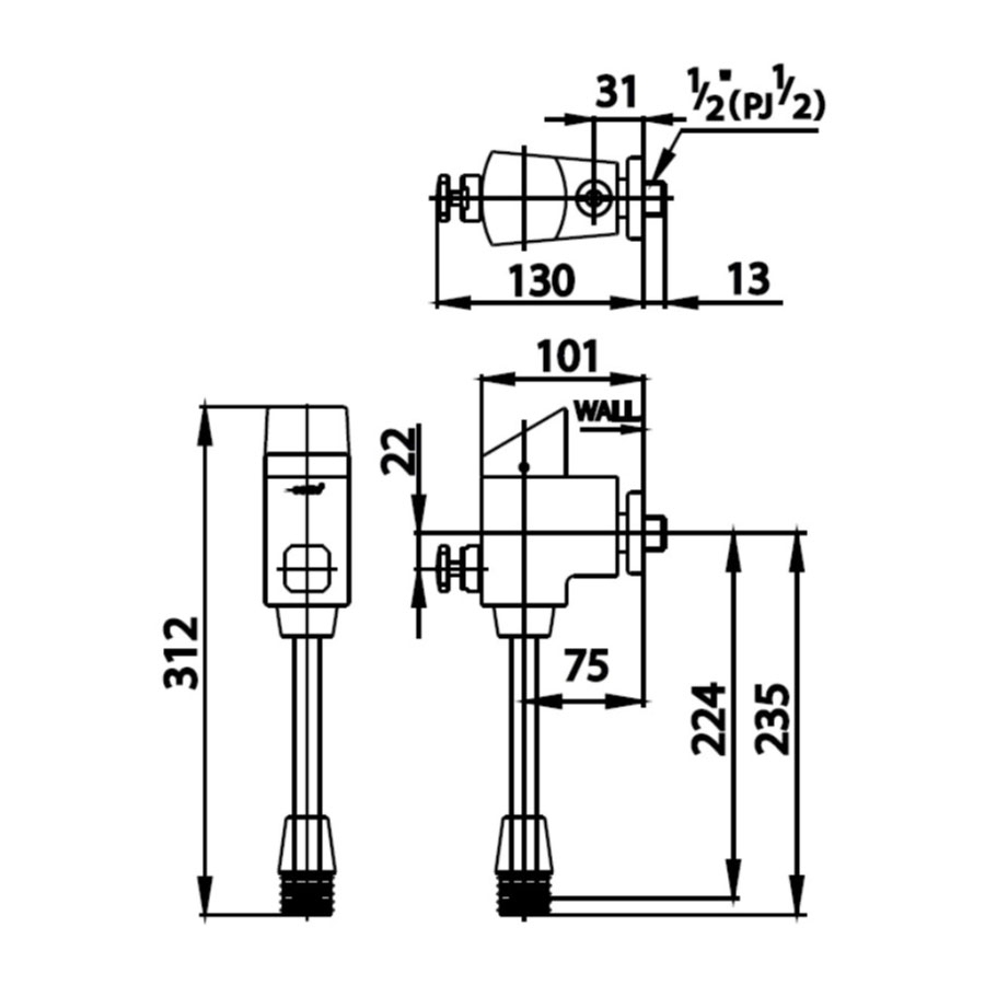 van xả bồn tiểu nam CT477P COTTO 