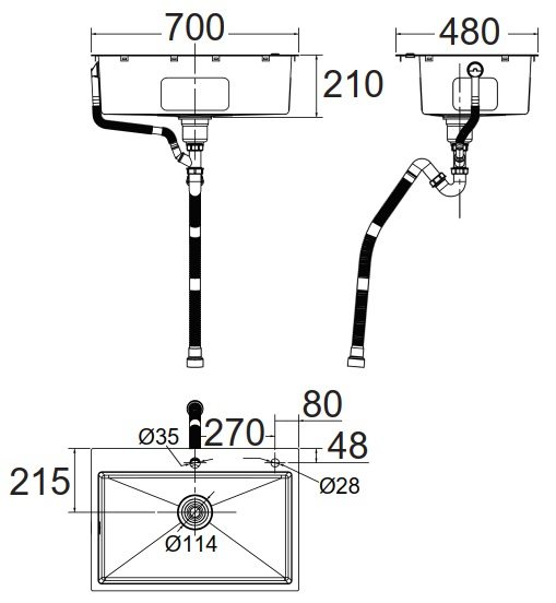 Bản vẽ chậu bếp FFASX121 American Standard