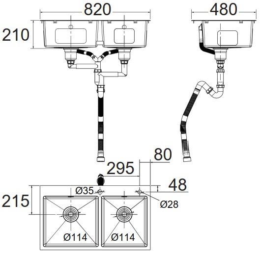 Bản vẽ chậu bếp FFASX124 American Standard