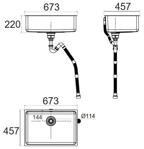 Bản vẽ chậu bếp FFASX126 American Standard