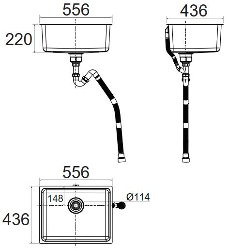 Bản vẽ chậu bếp FFASX127 American Standard