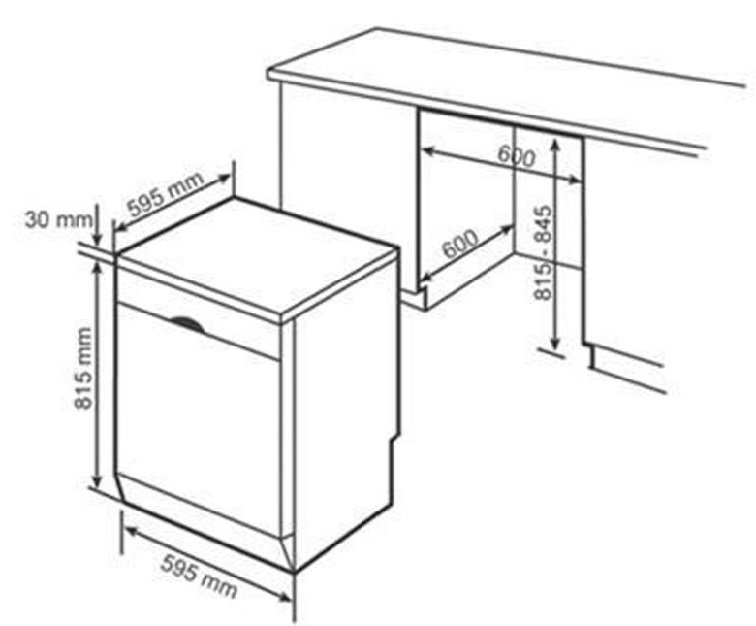 Bản vẽ kích thước máy rửa bát Bosch HMH.SMS4HCI48E