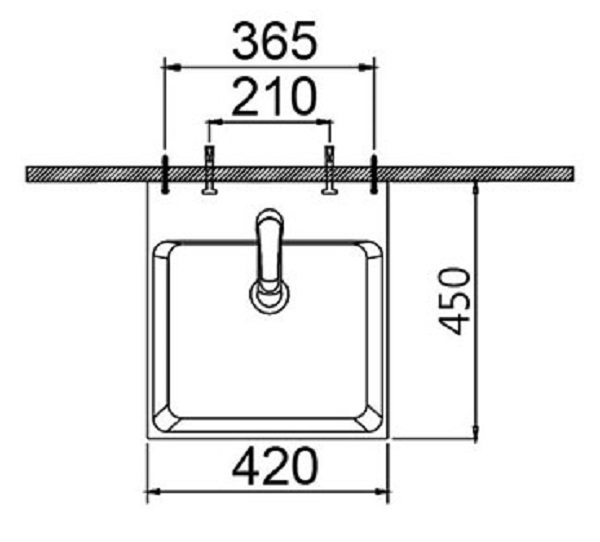 Bản vẽ kích thước chậu rửa Caesar L5261