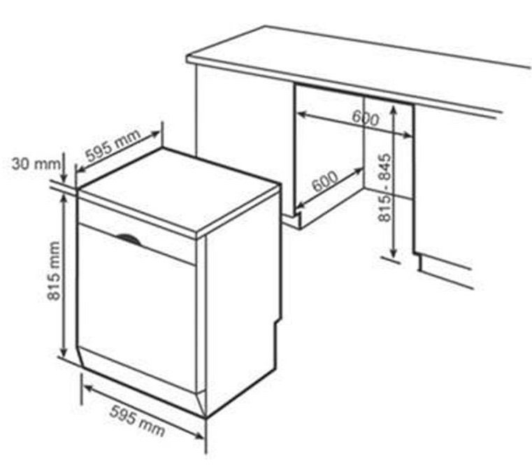 Bản vẽ kích thước máy rửa bát Bosch SMS46MI01G