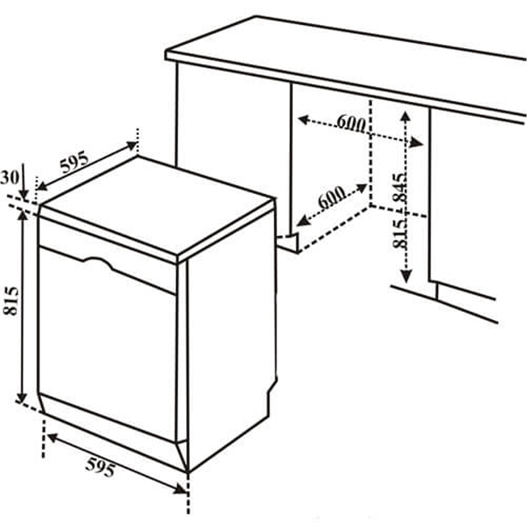 Bản vẽ kích thước máy rửa chén Bosch SMS6ZCI49E