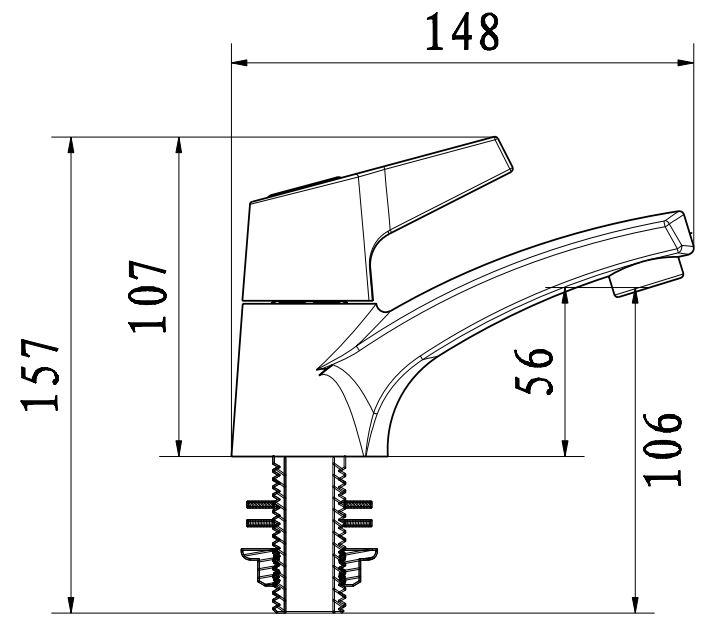 Bản vẽ kỹ thuật vòi lavabo lạnh American W.126