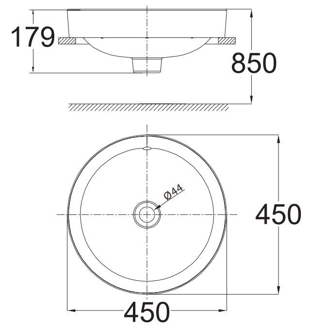 Bản vẽ kích thước chậu rửa mặt Concept WP0639 American