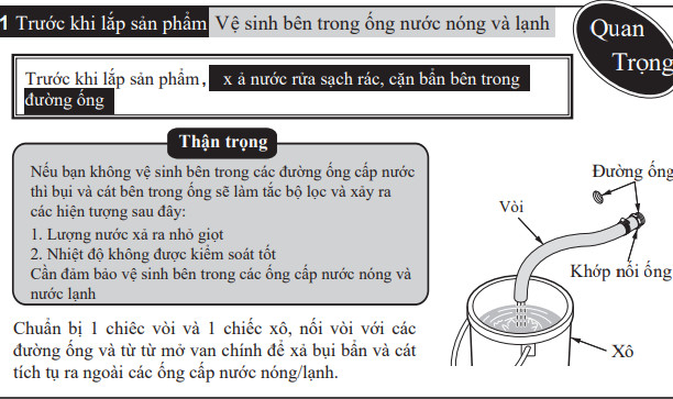 Lắp đặt sen tắm nhiệt độ