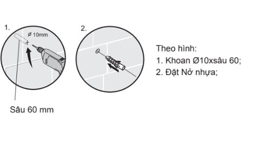 Bước 6: Lắp đặt nở nhựa