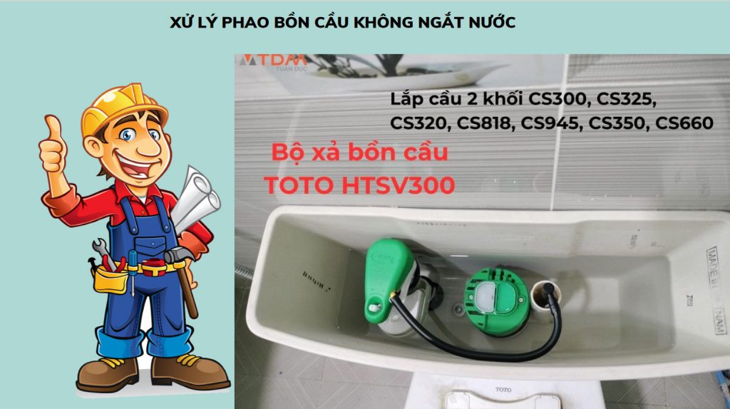 xử lý phai bồn cầu không ngắt nước