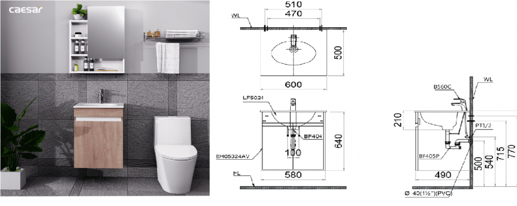 Chiều Cao Kích Thước Lavabo (Chậu Rửa Mặt) Tiêu Chuẩn: Âm Bàn, Đặt Bàn, Treo Tường, Bàn Đá & Nổi