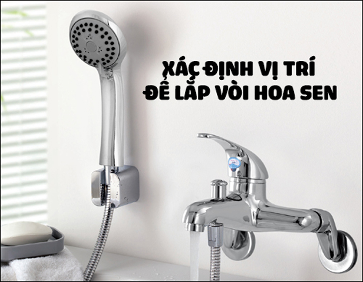 xác định vị trí lắp sen tắm 