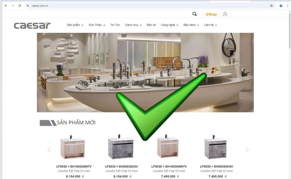 Thương hiệu thiết bị vệ sinh có website cụ thể