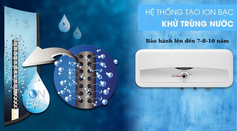 Công nghệ Ag+ Ion Bạc trong máy nước nóng gián tiếp Ariston, Ferroli: Bảo hành lên đến 7-8-10 năm