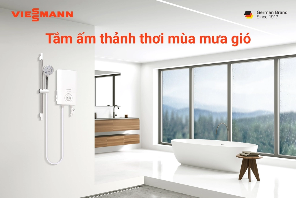 thiết kế máy nước nóng Viessmann nhỏ gọn thanh lịch