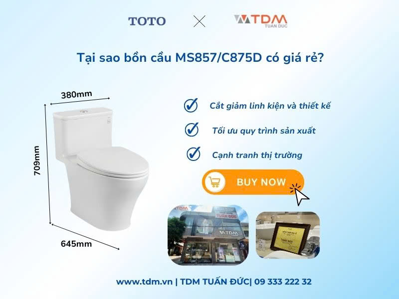 Tại sao bồn cầu MS857/C857D có giá rẻ?